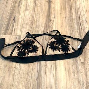 floral cross back bralette